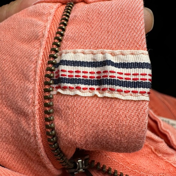 Pilcro and the Letterpress Coral Pink Denim Frayed Hem Bermuda Shorts Size 26 - Picture 10 of 11